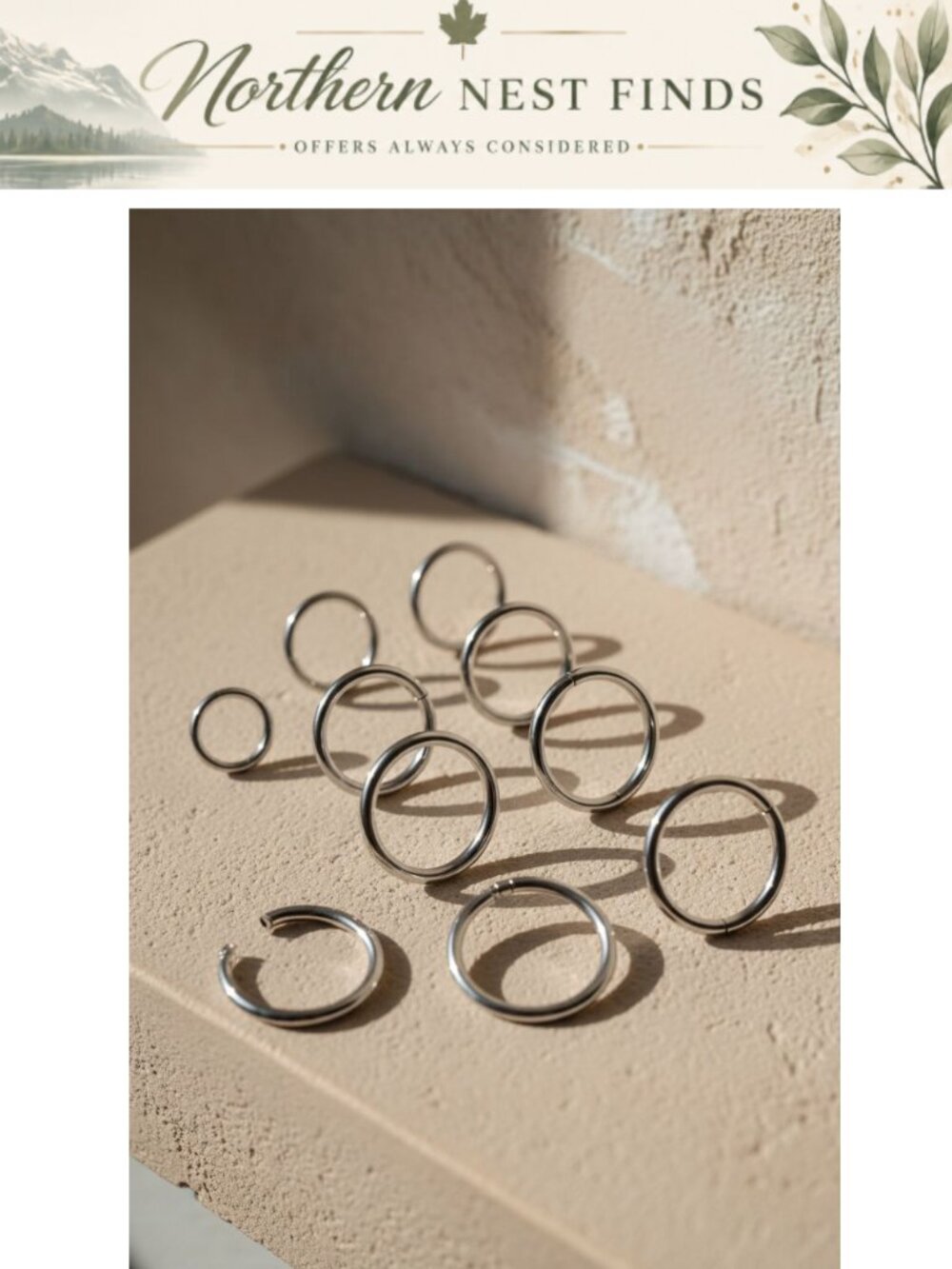 Small 14K Gold Hoop Earrings Lightweight Huggie Cartilage Helix Tragus